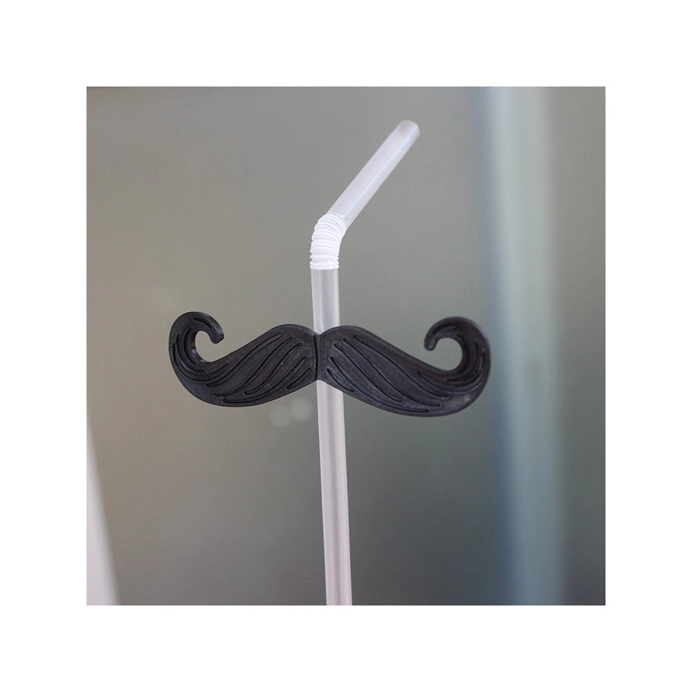 Trade Shop - Cannucce Bar Party Feste 24 Pezzi Lunghezza 20 Cm Trasparente Con Baffo Baffi -