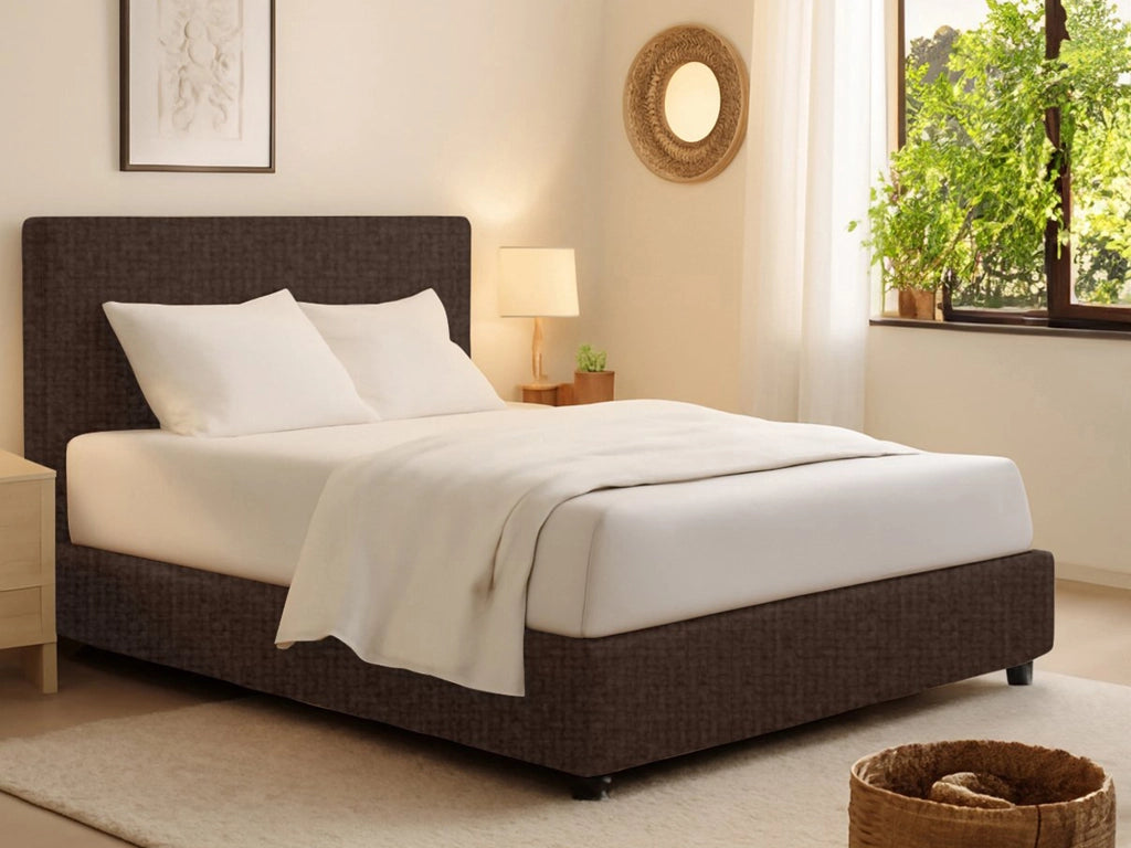 Bracknell, Letto Singolo Sfoderabile Made in Italy, Marrone