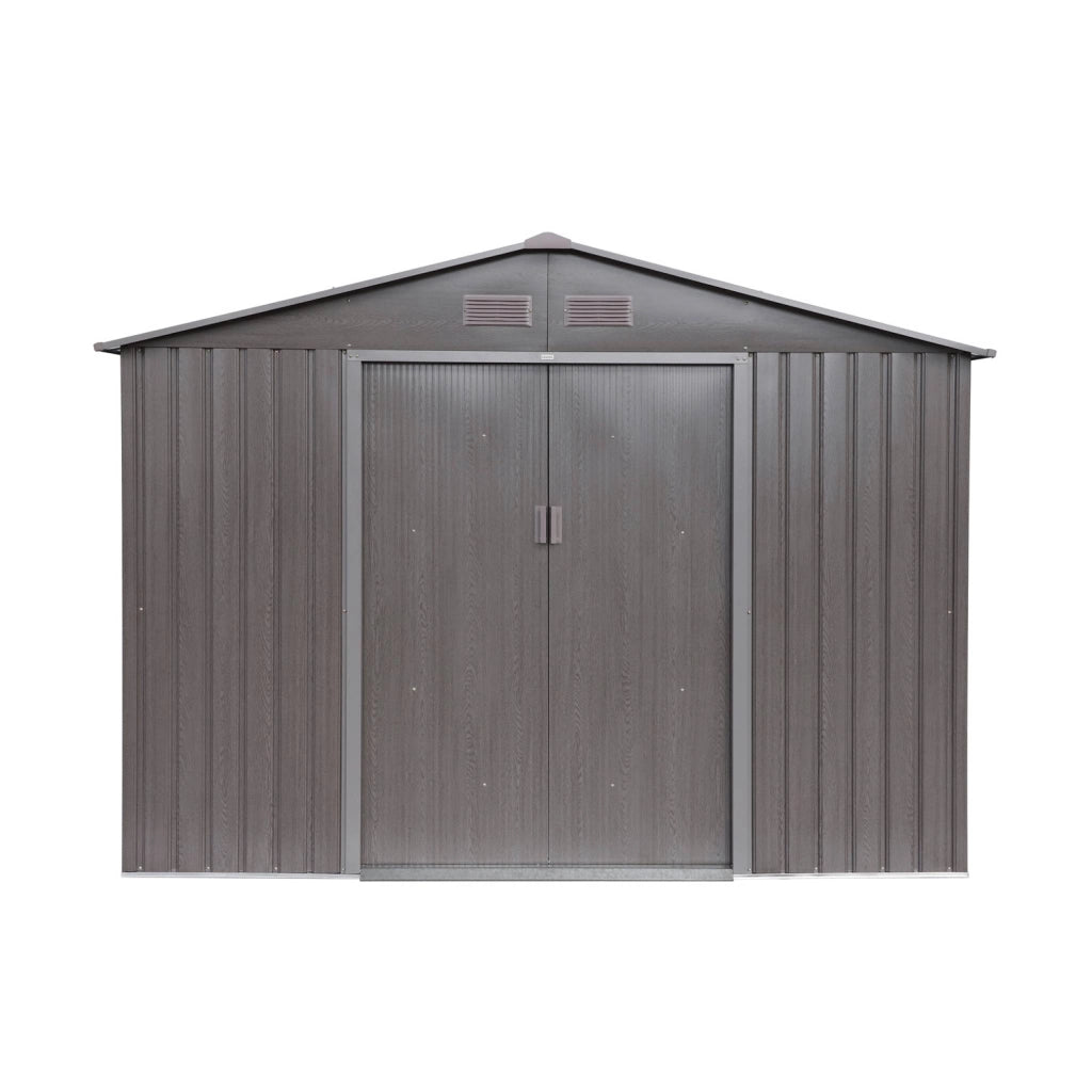 Casetta da giardino in metallo con kit di ancoraggio, 5.9m², marrone