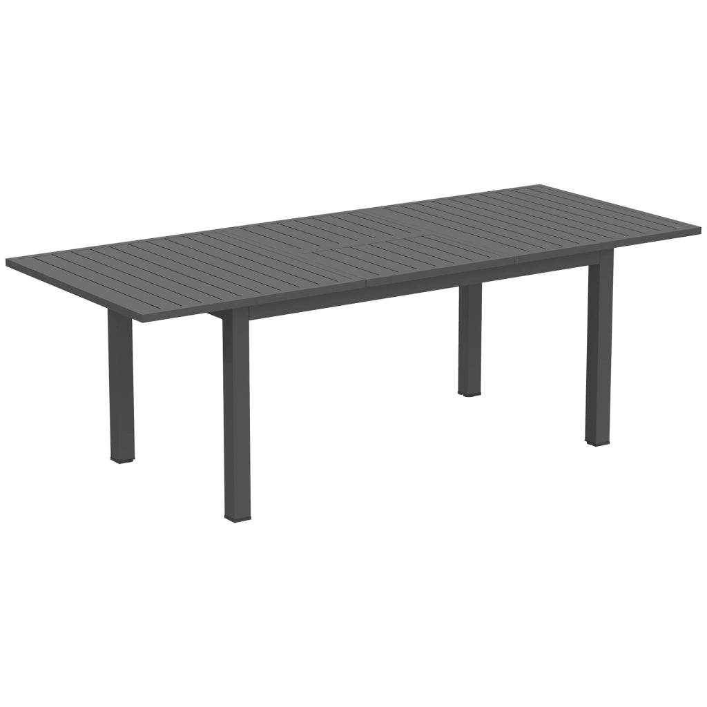 Tavolo da giardino allungato in alluminio 160/220x90 cm tavolo da balcone impermeabile; tavolo buffet antiscivolo; tavolo da campeggio per 6-8 persone; tavolo da pranzo esterno per giardino; balcone patio grigio