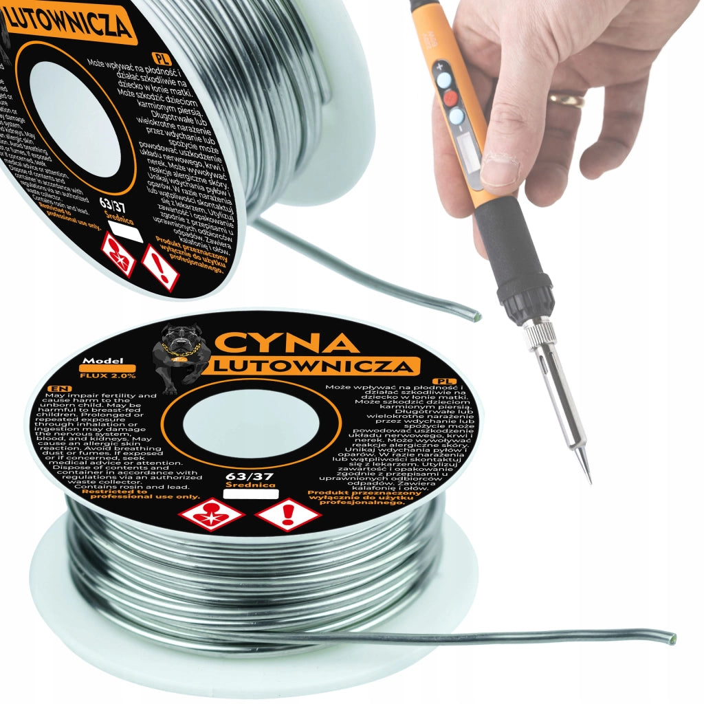 Filo di Saldatura Sn63Pb37 1,5 mm 100g – Alta Qualità con 2% di Flussante | Temperatura di Fusione 183-190°C