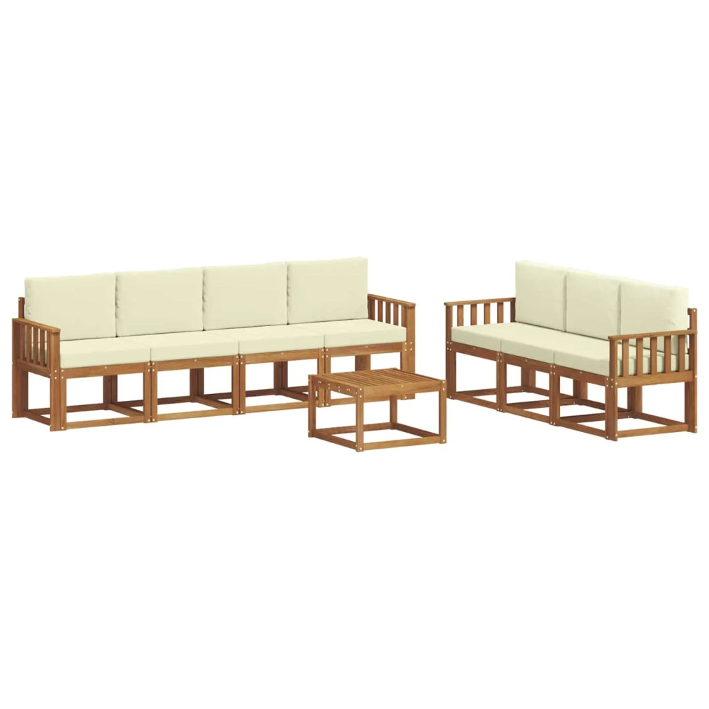 Set di divani da esterno con cuscino 8 pcs Naturale e Crema 3366108