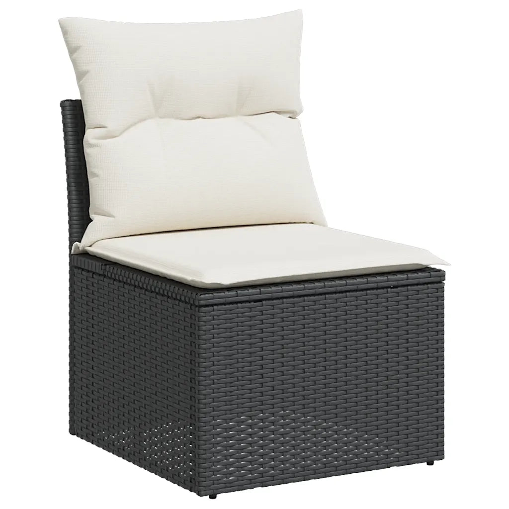Set Divani da Giardino 5 pz con Cuscini in Polyrattan Nero 3256420