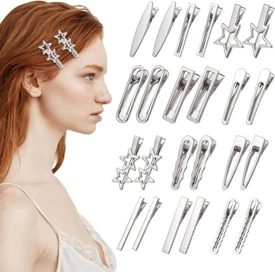 24 pezzi di spille per capelli in metallo - Clip per capelli per bambine - Accessori per capelli