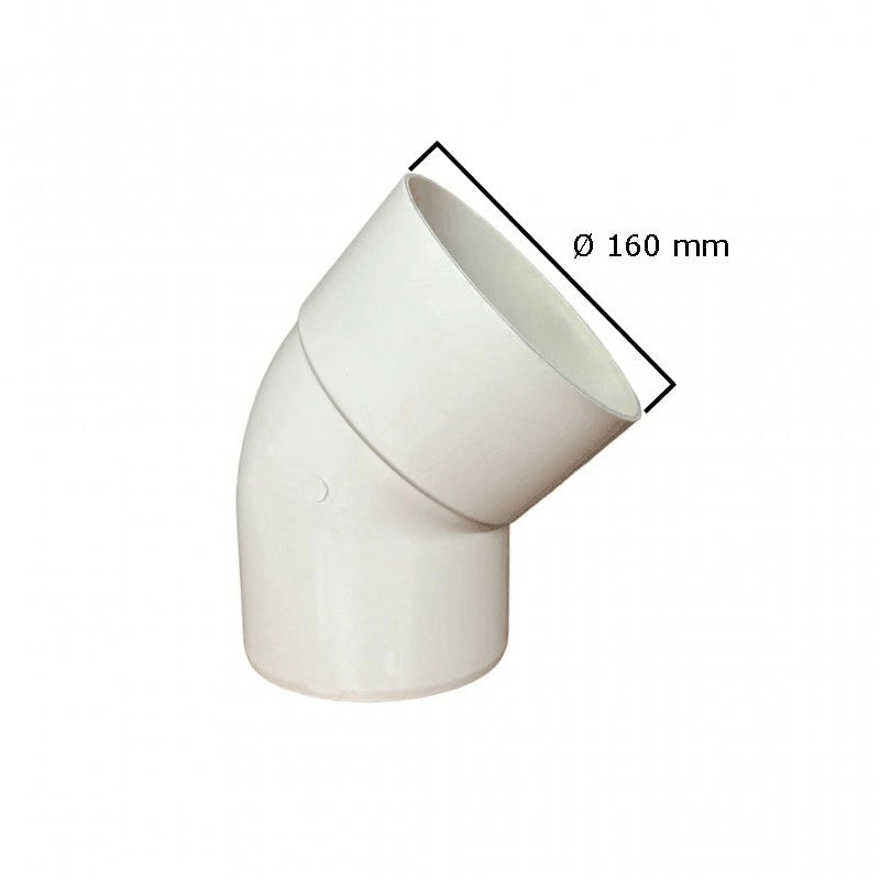Curva 45° in pvc : Colore - Avorio, Diametro - 160