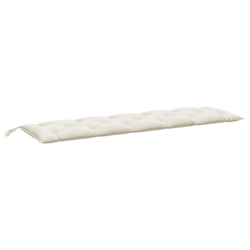 Cuscini Panca Giardino 2 pz-Set di 2 Cuscini per panchina da esterno Crema M¨¦lange 180x50x7 cm Tessuto