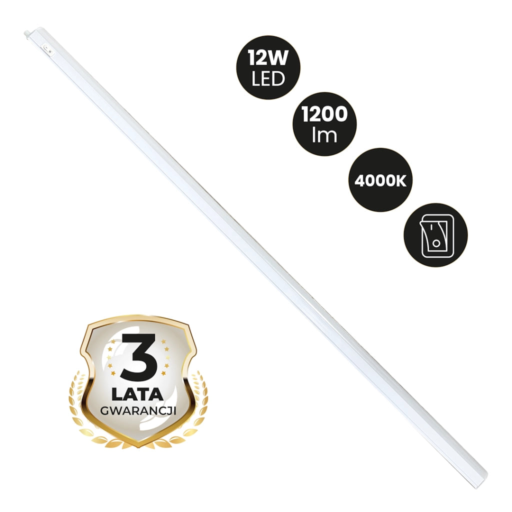 Lampada sottopensile 90cm bianca LED 12W 4000K Vito
