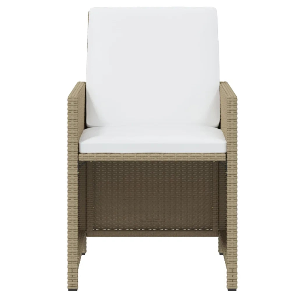 Set da Pranzo da Giardino 13 pz con Cuscini in Polyrattan Beige 3095635