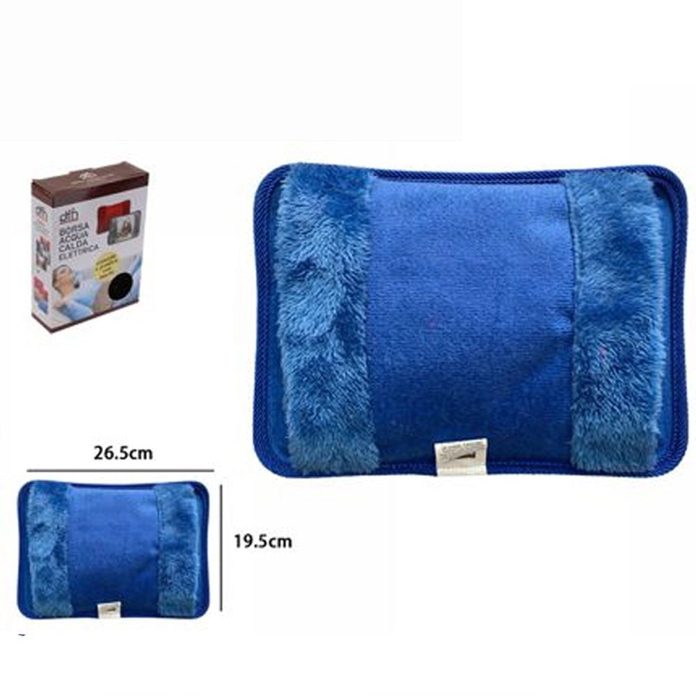 Trade Shop - Borsa Acqua Calda Elettrica Con Tasca Scalda Mani Vari Colori Effetto Peluche -