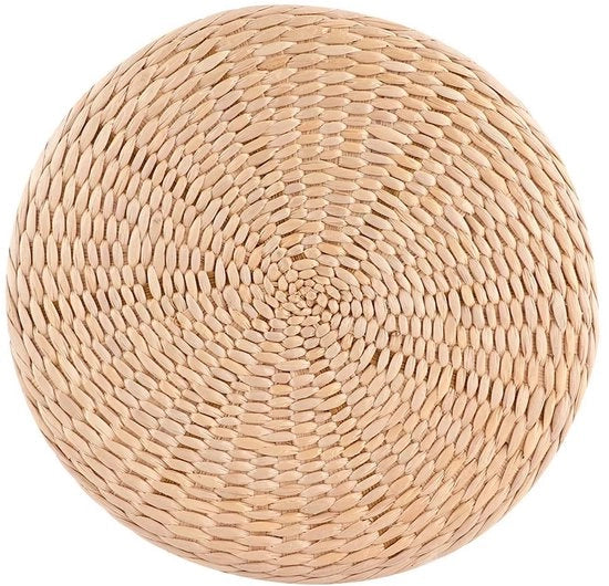 Tatami Cuscino Rond - Piuma Hand Lavorata - Cuscino morbido per pavimento - Cuscino Yoga - Cuscino per sedile - Dimensioni 30 x 30 x 5 cm