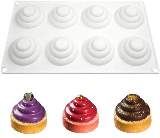 Mal di Silicone 8 Fori - Resistente all'Adesione - Resistenze al Calore e al Freddo - Superficie Liscia e Flessibile - Mal di Silicone