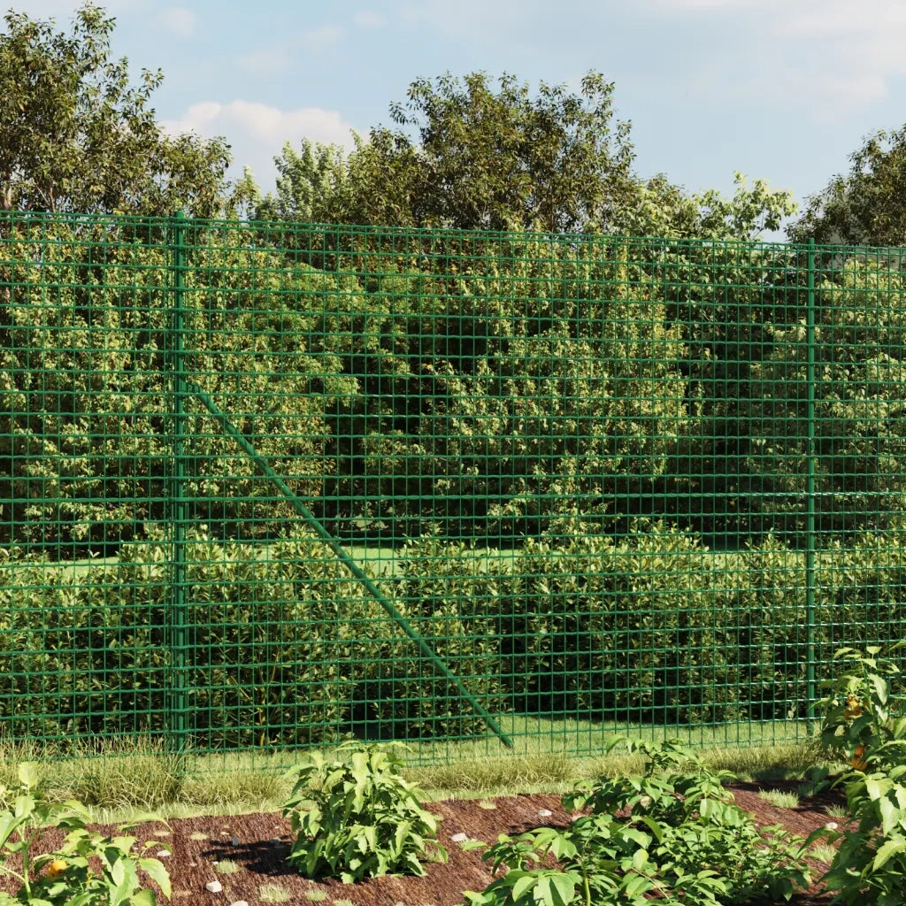 Recinzione da Giardino | Recinzione Metallica con Flangia Verde 1,4x10 m