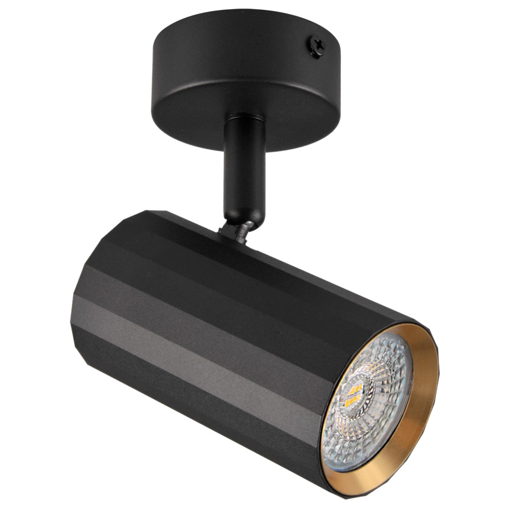 Applique/Plafoniera 1 luce NICEA nero-oro GU10 Polux