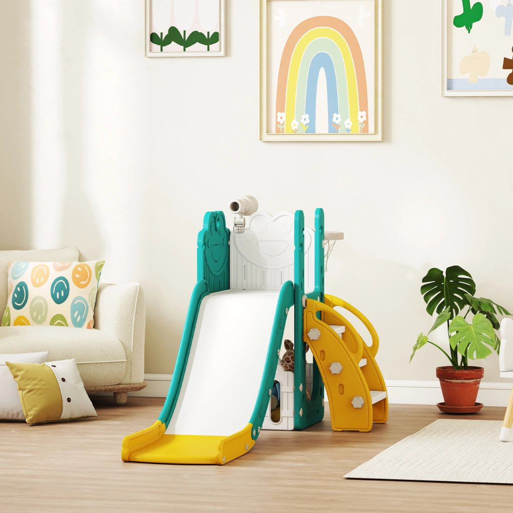 Set Scivolo 5 in 1 con Canestro Basket ¨C Xylo ¨C Giallo e Verde