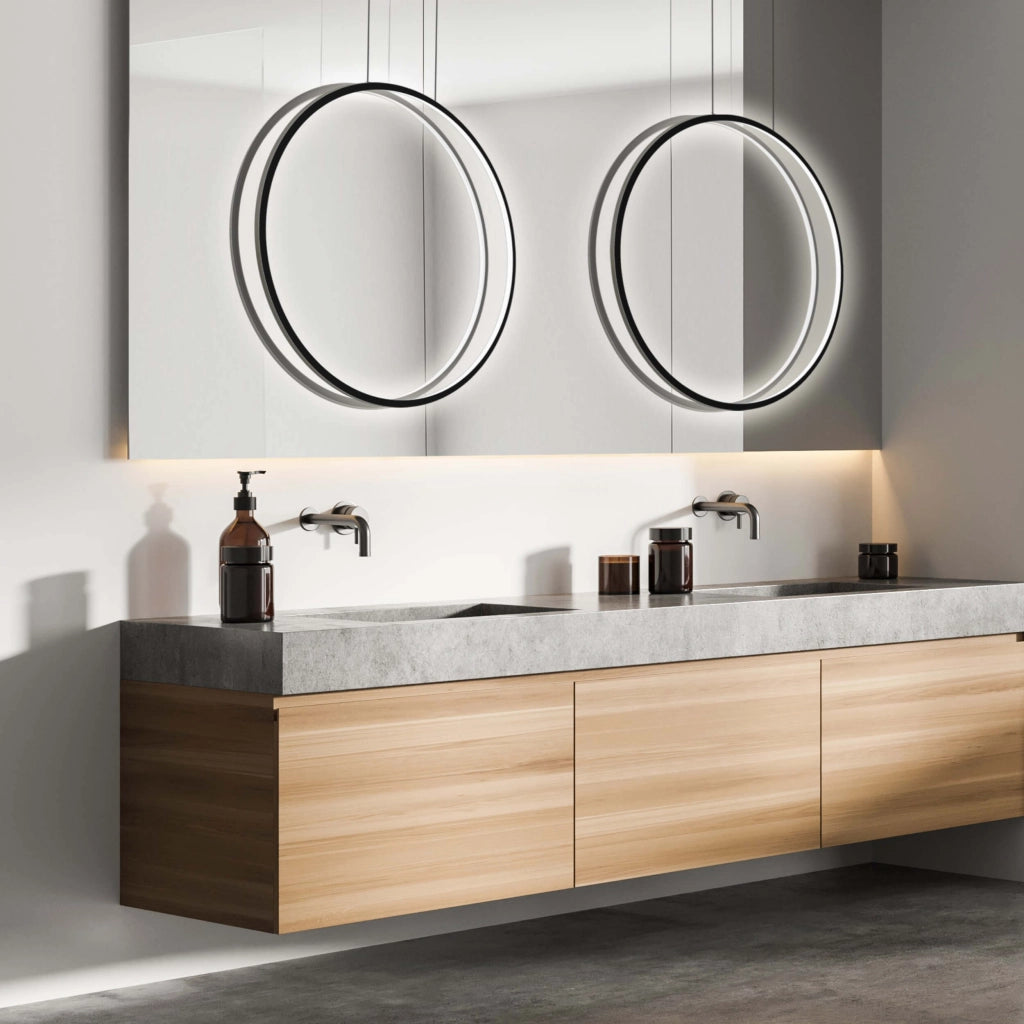 Sospensione ring LED nera Ø60 22W CCT IP44 Mirror Prestige