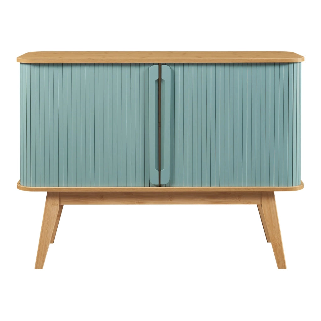 Credenza/cassettiera/mobile contenitore in bambù per soggiorno ingresso o camera da letto 110 x 40 x 80 cm blu naturale 03_0009046