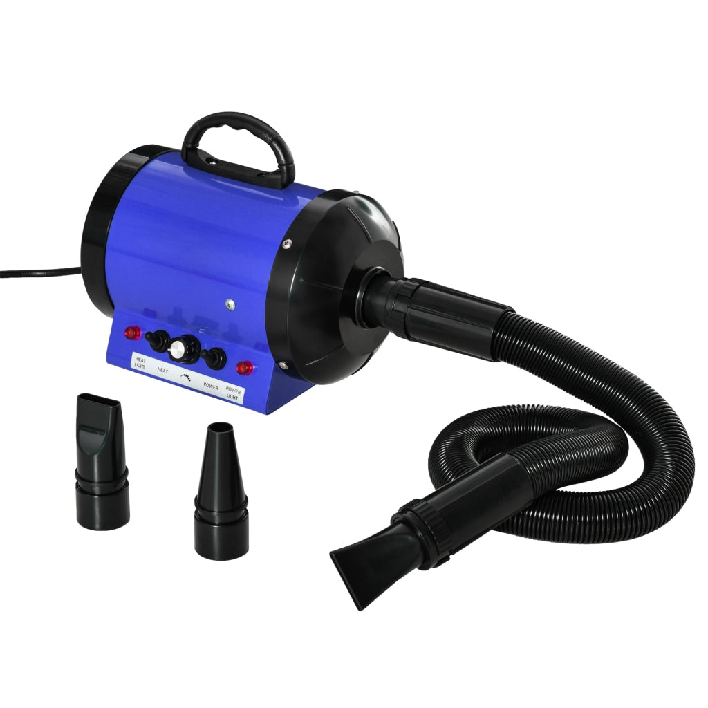 Asciugatore professionale per cani e gatti ¨C Xylo ¨C 2800W temperatura regolabile 3 ugelli blu