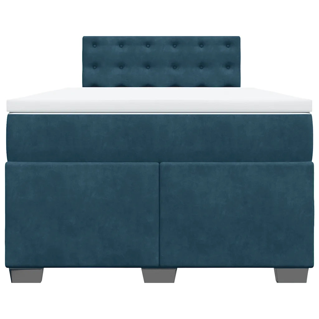 Giroletto a Molle con Materasso Blu Scuro 120x200 cm in Velluto 3286298