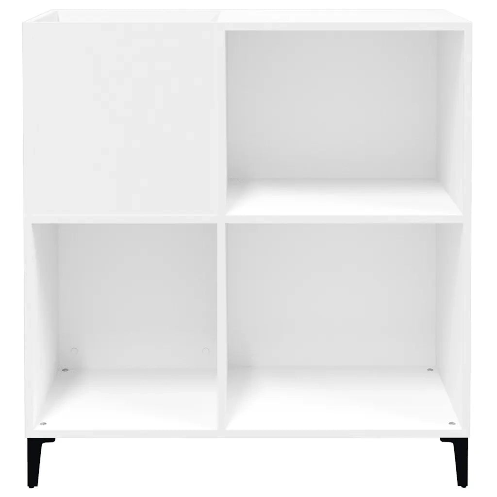 Mobile Porta Dischi Bianco 84,5x38x89 cm in Legno Multistrato 831997