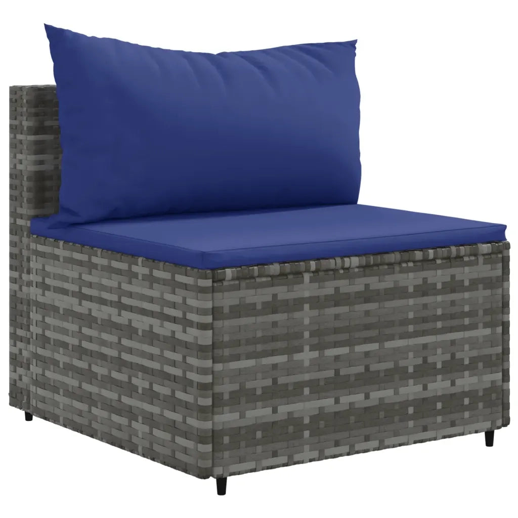 Set Divano da Giardino 10 pz con Cuscini Grigio in Polyrattan 3308311