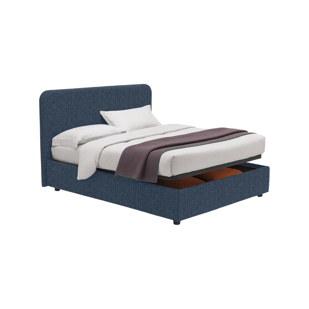Telford, Letto Piazza e Mezza Sfoderabile Made in Italy, blu