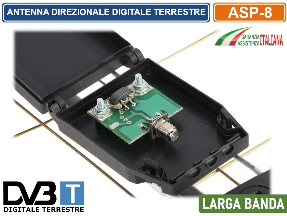 ANTENNA DIGITALE TERRESTRE DVB-T DA ESTERNO DIREZIONALE A BANDA LARGA ASP-8