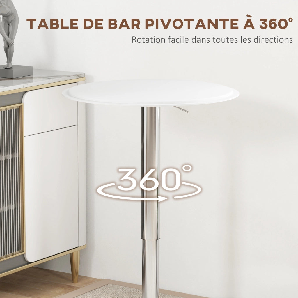 Tavolo da Bar ¨C Minimal ¨C Bianco, Metallo, 63x67-93 cm