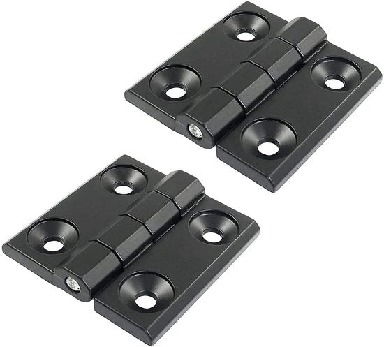 Serramento Porta a Boccole - 2 Pezzi - Rotante a Rulli - Nero - Stabile - Facile da Installare - 60 x 60 x 6 mm - Serramento Porta