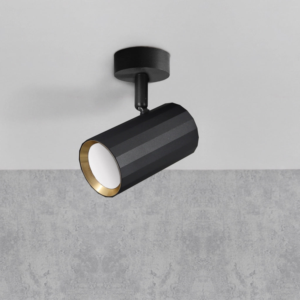 Applique/Plafoniera 1 luce NICEA nero-oro GU10 Polux