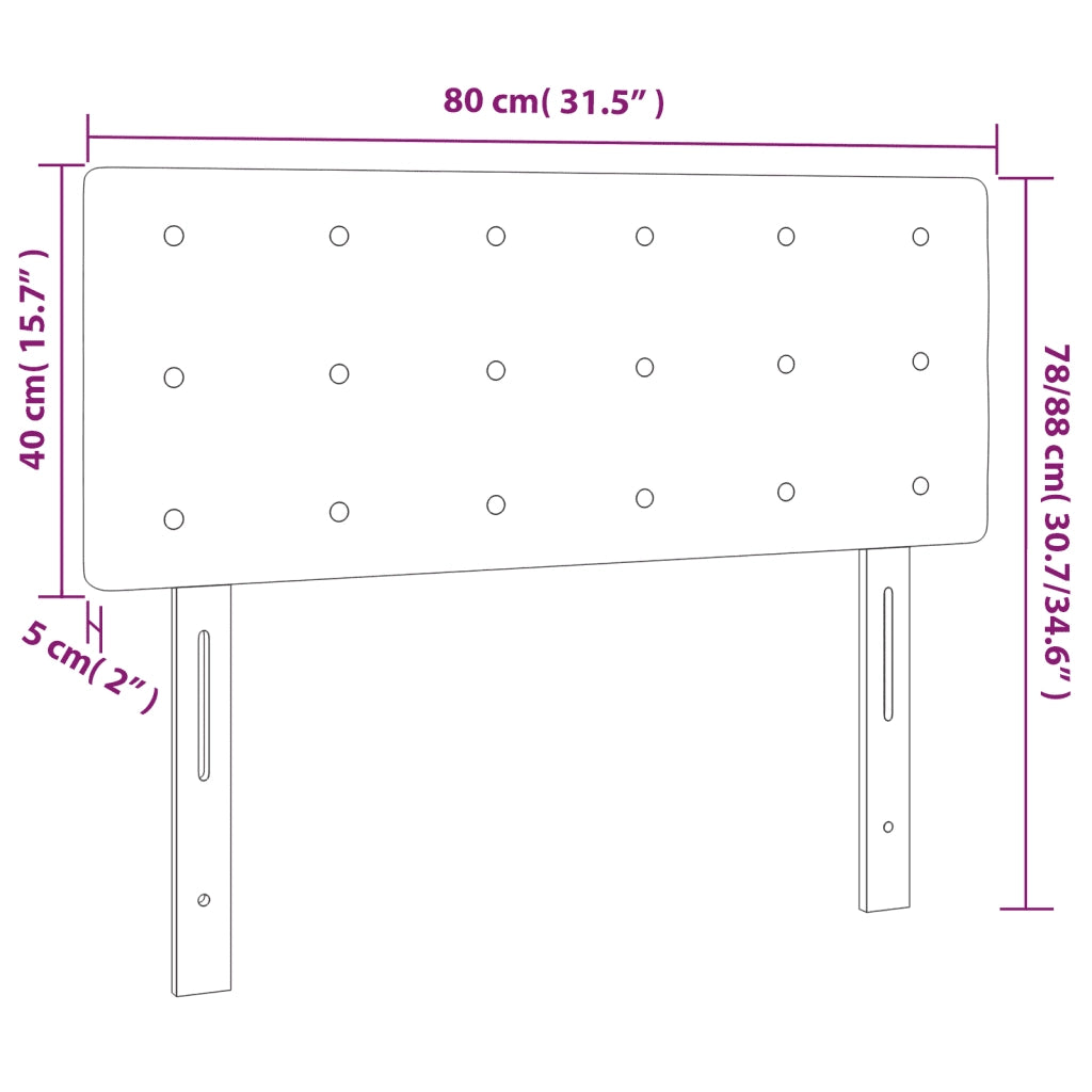 Testiera a LED Blu 80x5x78/88 cm in Tessuto 3122026