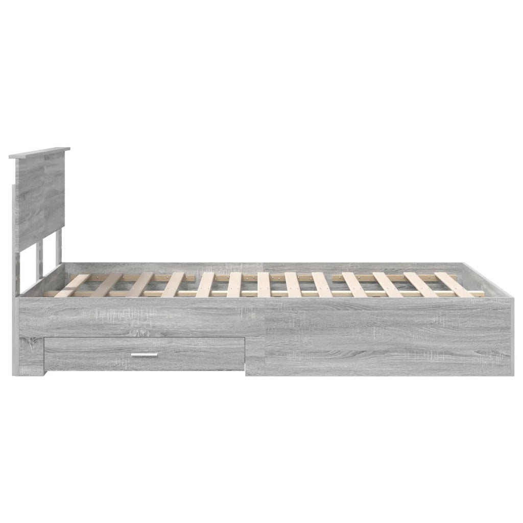 Letto matrimoniale | Letto per adulti | Struttura del letto con testiera Grigio Sonoma 120 x 190 cm