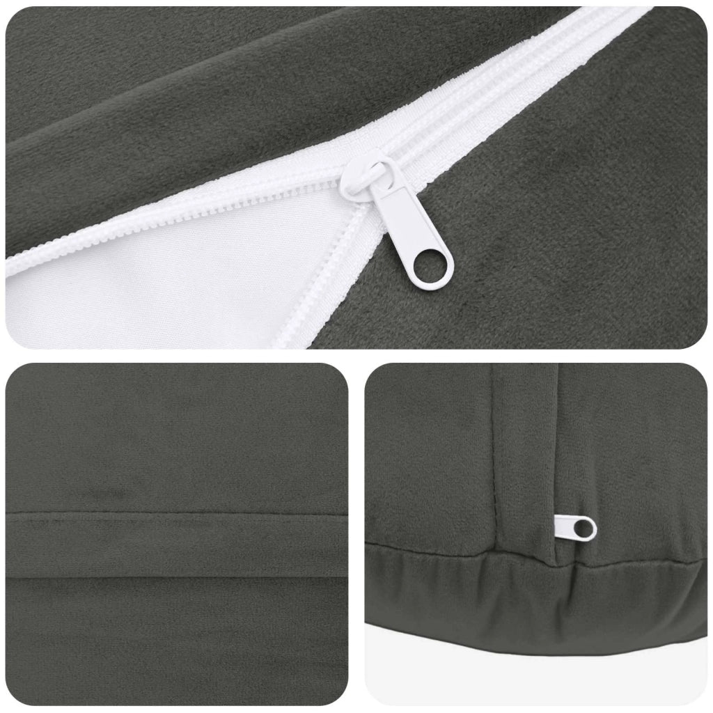 Federa 2 pcs HEERLEN Grigio Scuro Ø 30 cm Velluto 921889