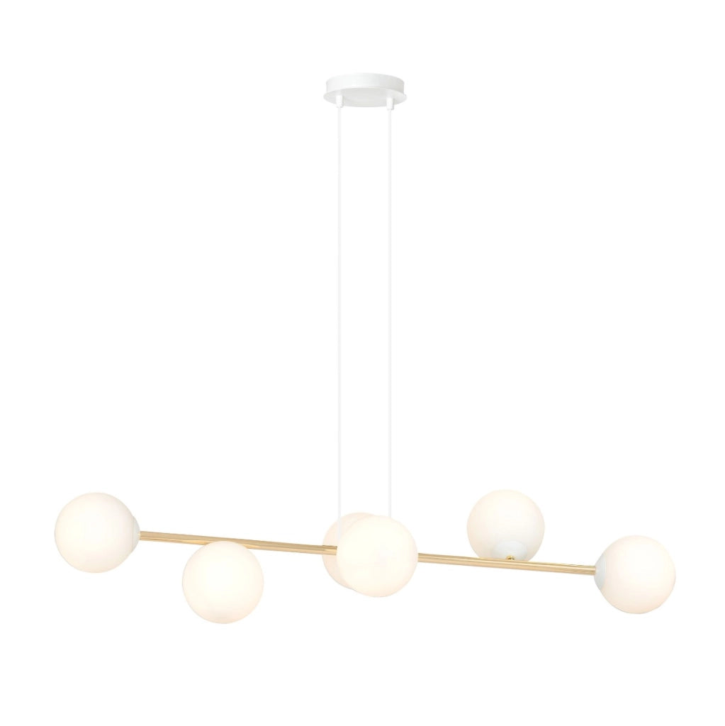 Lampadario Emibig Gravity 6 6xE14 bianco oro 110cm