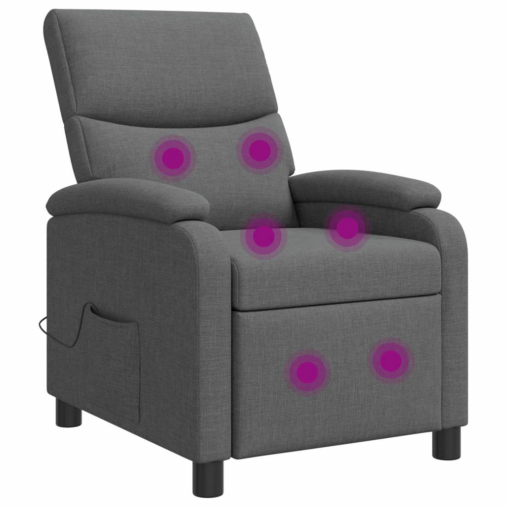 Poltrona Massaggiante Grigio Scuro Tessuto 42035010