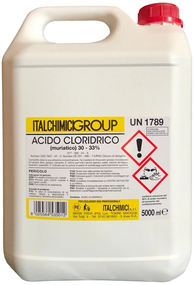 4pz acido muriatico "puro" al 33% lt.5 cod:ferx.21150