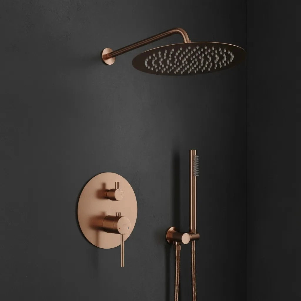 Set Doccia Da Incasso Rea Foss Clif Brush Copper + Box