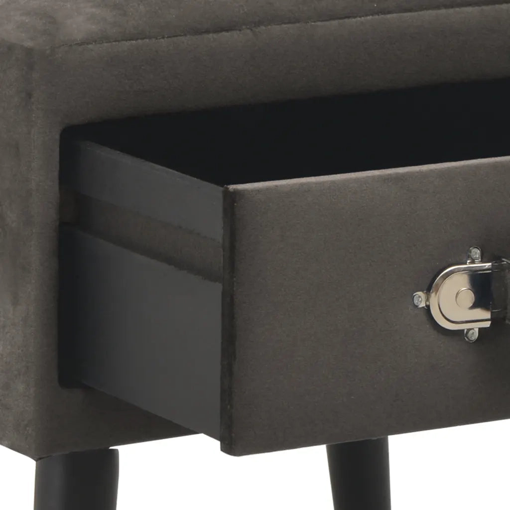 Comodini Grigi 2 pz 40x35x40 cm in Velluto 276386
