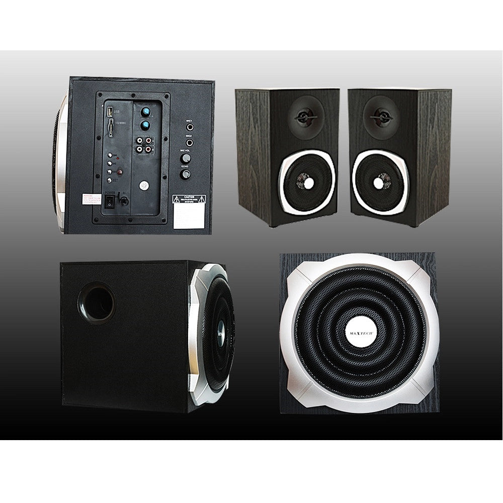 Trade Shop - Casse Subwoofer 2.1 Bluetooth Altoparlanti Audio Amplificate Speaker Maxtech Ca-ss005 -