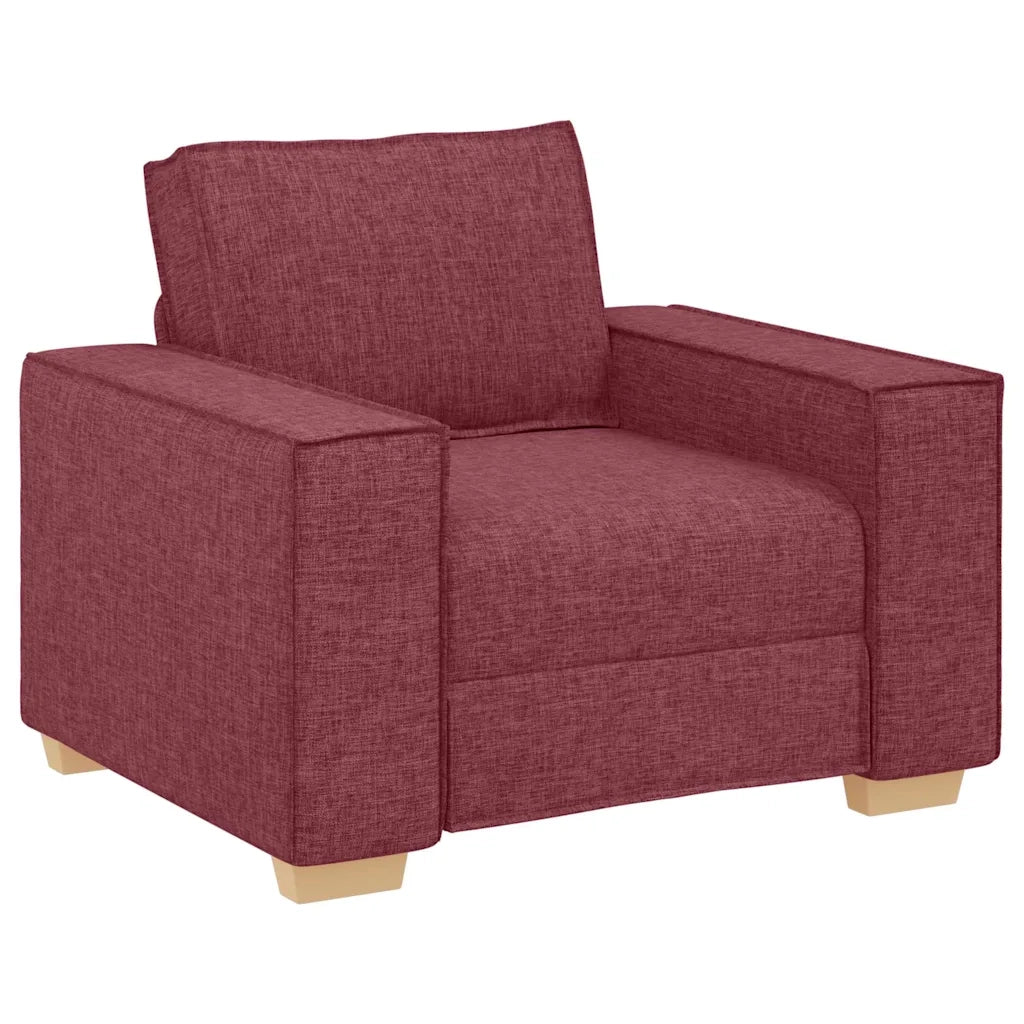 Divano 3 pcs Rosso Vino 220 x 80 x 84 cm Tessuto misto lino 3324612