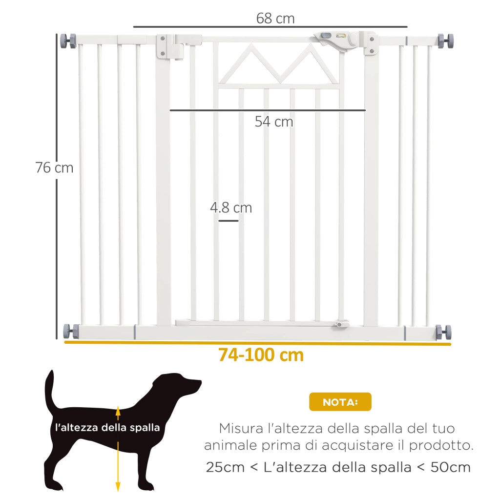 Cancelletto per Cani ¨C Minimal ¨C Bianco Acciaio 74-100x76 cm