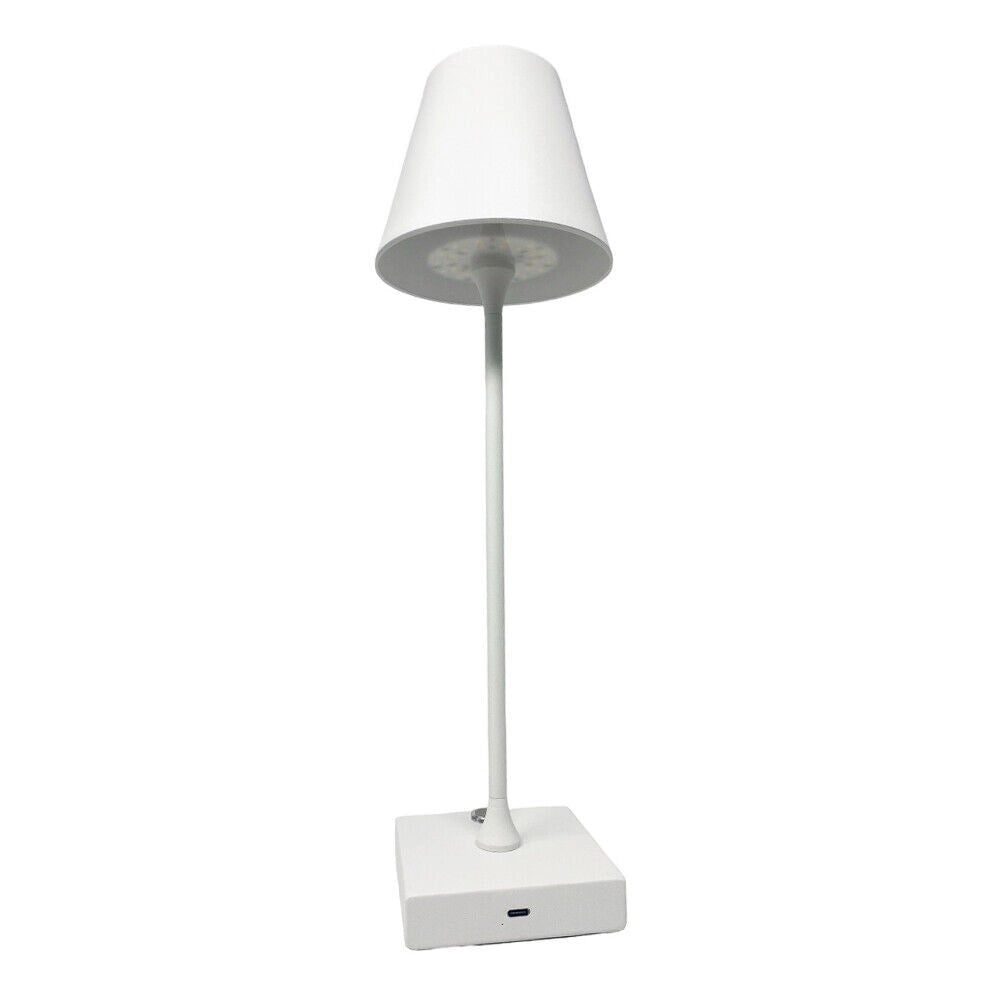 Trade Shop - Lampada Tavolo Ricaricabile Usb 10 Watt 3 Colorazione Di Luce Vari Colori D27-3c - Bianco
