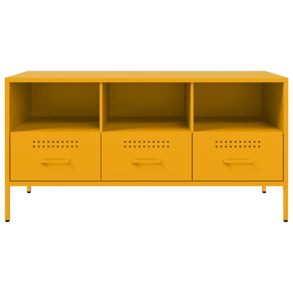 Mobile TV | Armadietto TV | Mobile Porta TV Giallo Senape 100,5x39x50,5 cm in Acciaio
