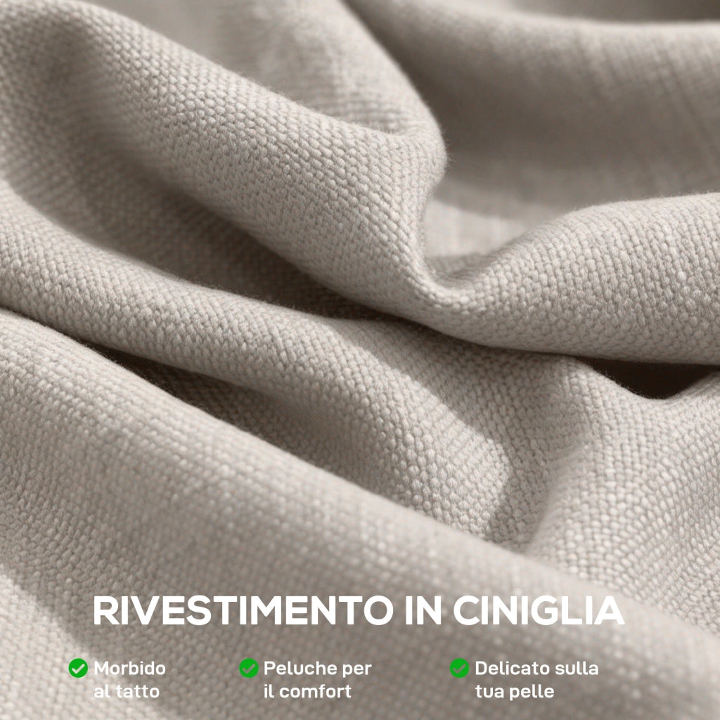 Poltrona e Poltroncina in Ciniglia Morbida ¨C Minimal ¨C Beige