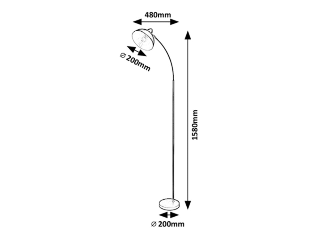 Lampada da terra Daron cromata E27 1 luce Rabalux 5241