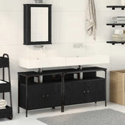 Unità da Bagno con lo scaffale 3 pcs Nero Legno multistrato 3334393