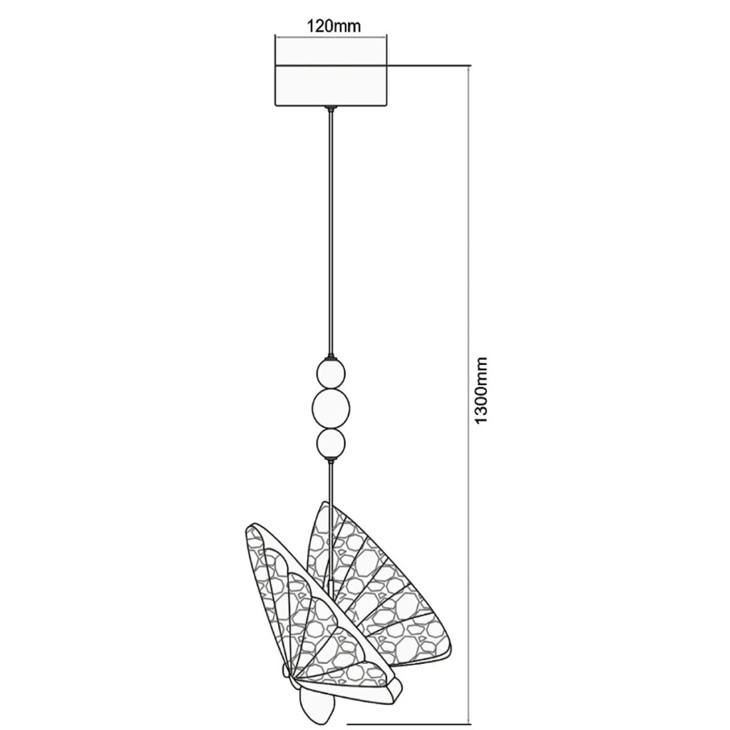 Sospensione Mariposa farfalla cromo LED 8W Light Prestige