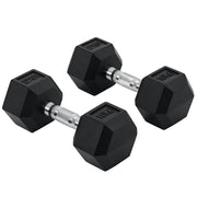 Manubri Esagonali 10kg Metallo Gomma ¨C Minimal ¨C Nero