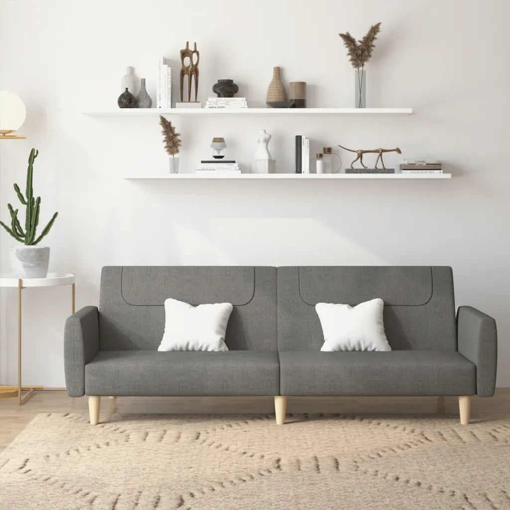 Divano letto | Sof¨¤ letto | Letto singolo a 2 Posti Grigio Scuro in Tessuto