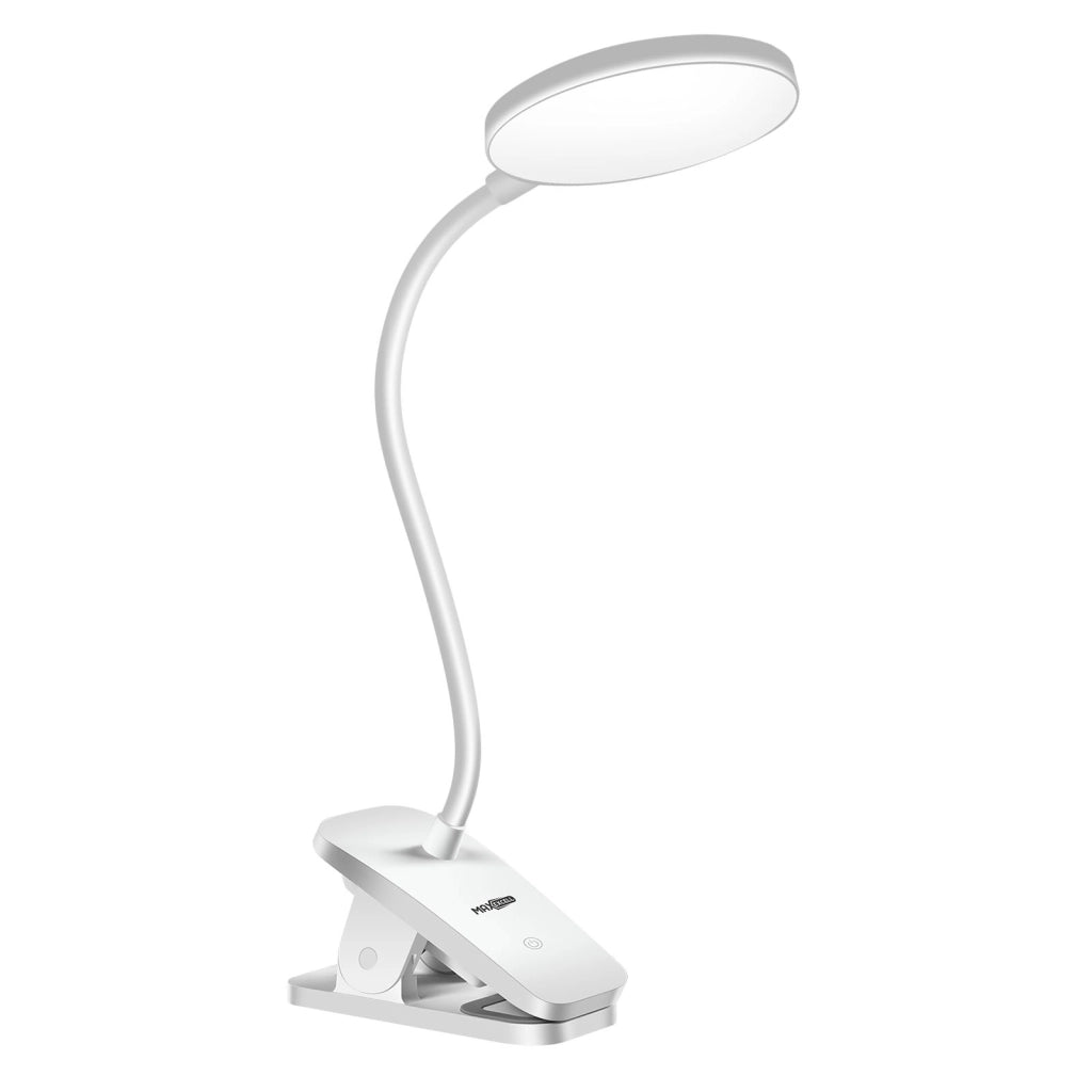 Lampada da scrivania LED flessibile a 360° senza fili con morsetto di fissaggio Bianco Max excell