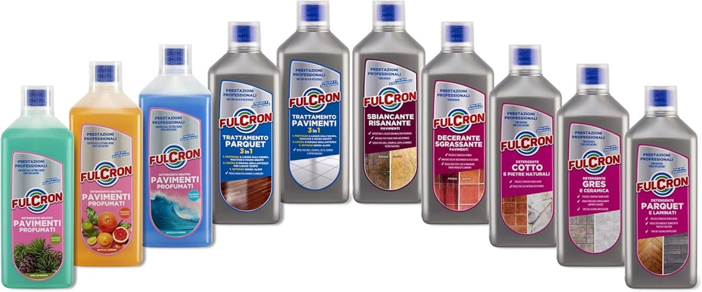 DETERGENTE LAMINATI E PARQUET 'FULCRON' lt. 1- 6 pezzi  - AREXONS